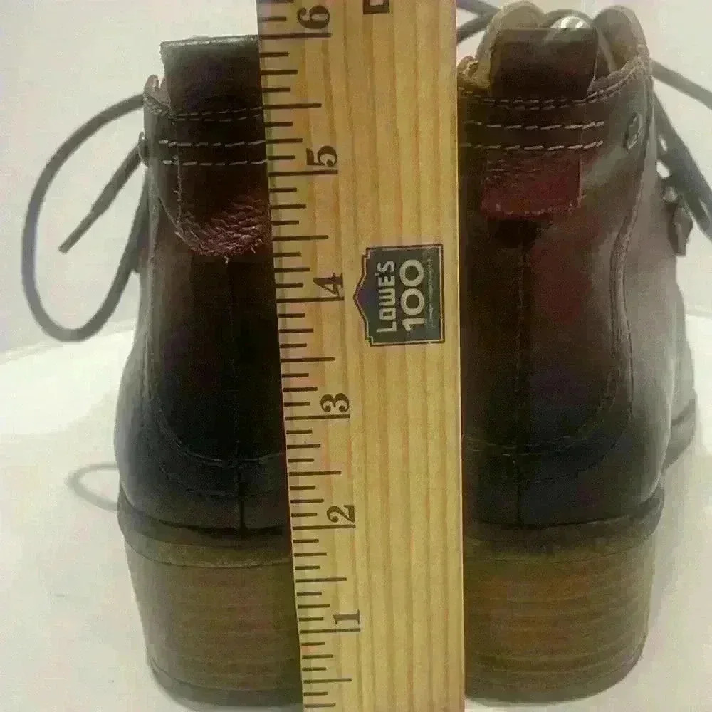 Pikolinos Zaragoza Women's Red Mahogany Ankle Boots Lace Up  Size 39/ 8.5-9 - Picture 12 of 12